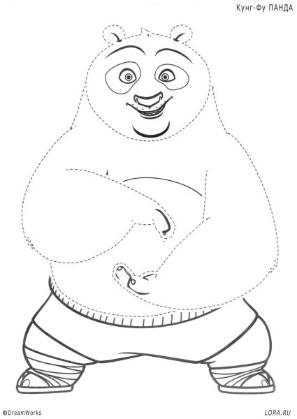 Панда кунг фу раскраска для детей