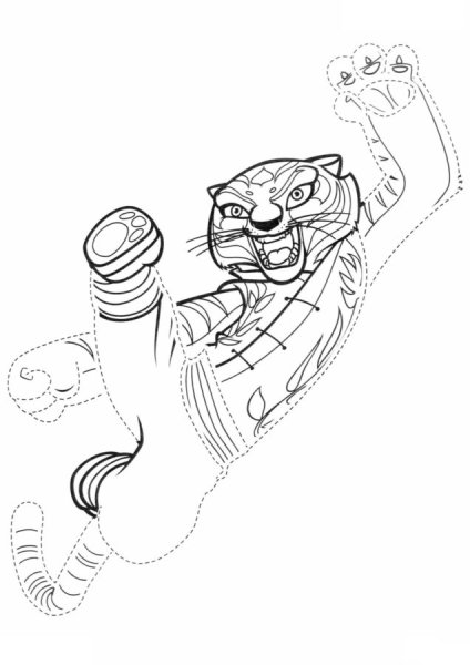 Панда кунг фу раскраска для детей
