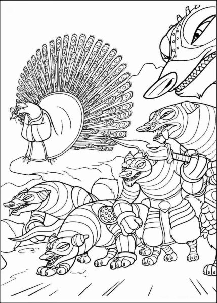 Кунг фу Панда раскраска