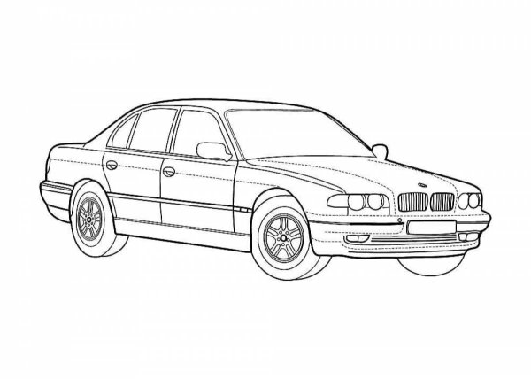 BMW e38 раскраска