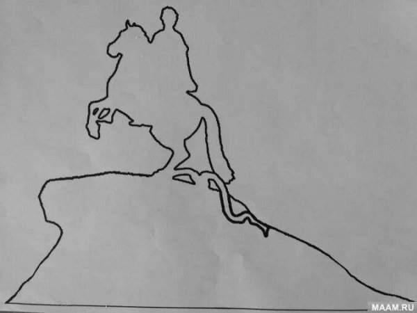 Медный всадник в Санкт-Петербурге раскраска