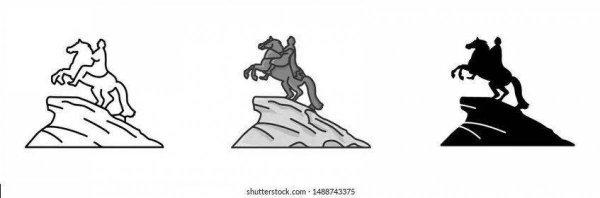 Медный всадник памятник в Санкт-Петербурге вектор