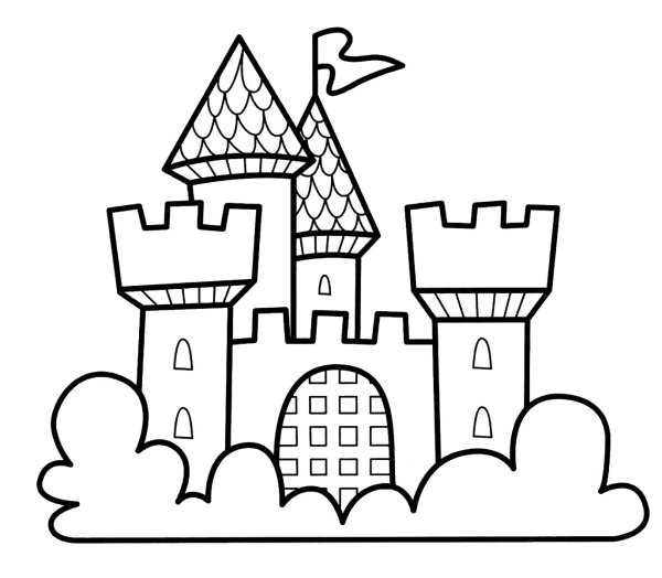 Замок раскраска для детей 4-5 лет