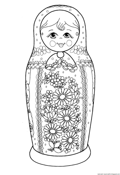 Полхов-Майданская Матрешка раскраска