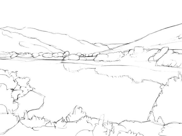 Озеро раскраска для детей