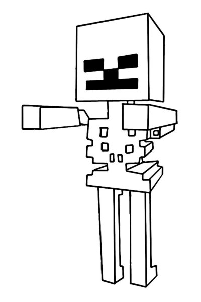 Раскраска майнкрафт скелет