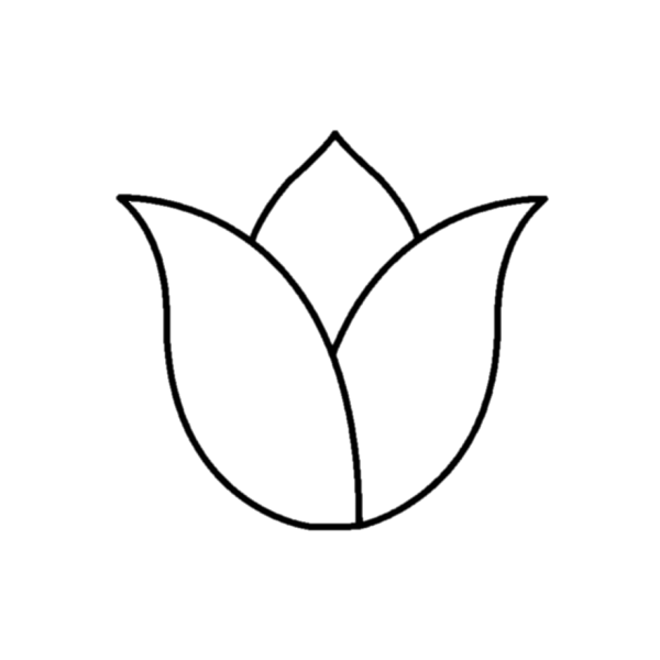 Бутон тюльпана трафарет