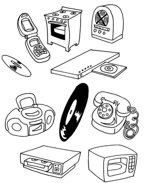 Раскраска Электроприборы