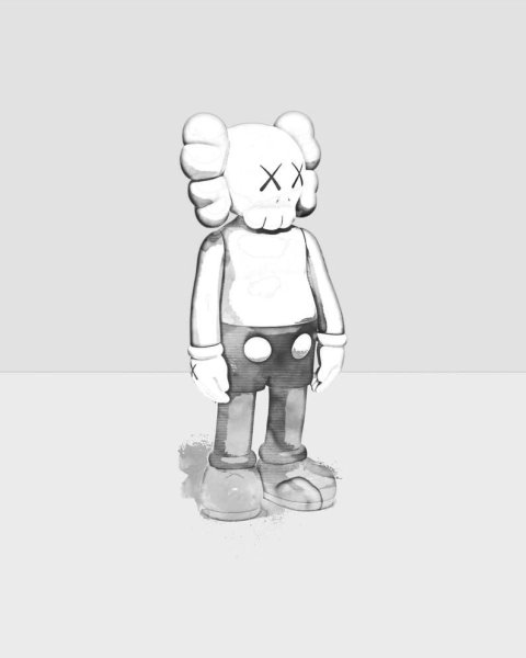 KAWS чёрно белый