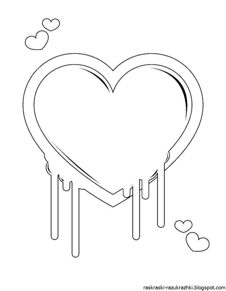 Сердечко раскраска для детей