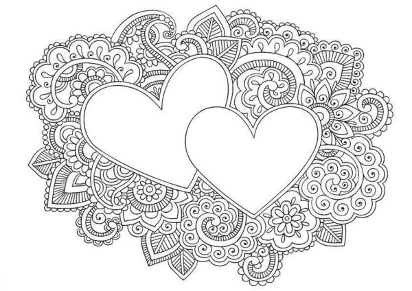 Валентинки раскраски