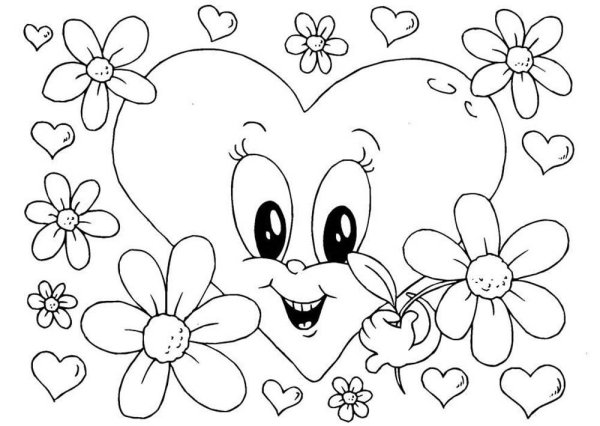 Раскраска сердечко