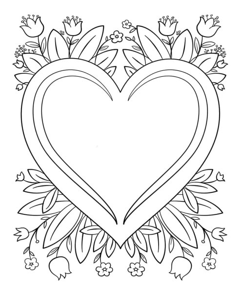 Сердечко раскраска для детей