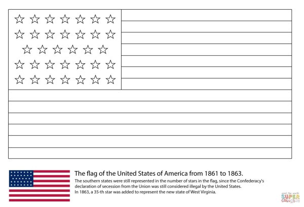 Флаг США раскраска