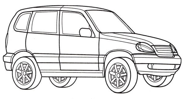 Раскраска автомобиль Нива Шевроле