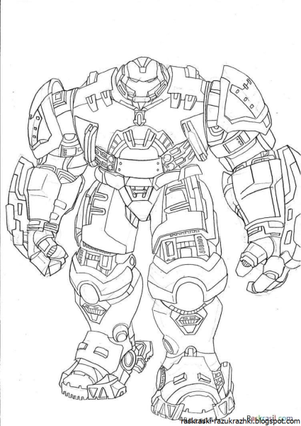 Раскраска Железный человек Халкбастер