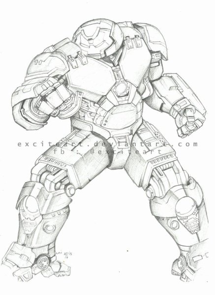 Раскраска Железный человек Халк Бастер