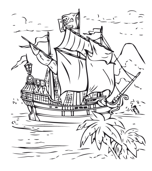 Корабли из пиратов Карибского моря раскраска