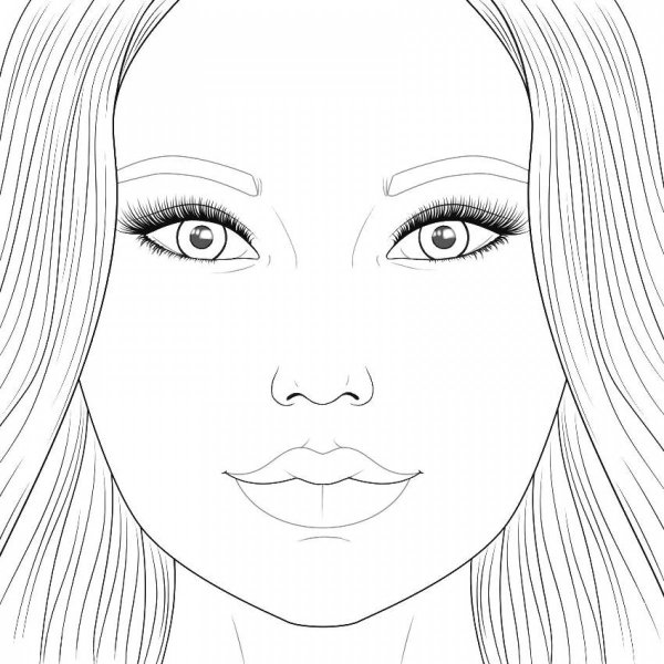 Раскраска модные девочки лицо