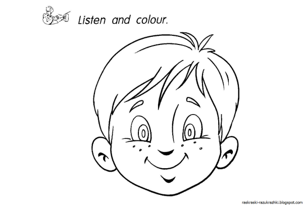 Лицо мальчика раскраска для детей