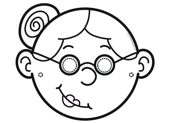 Раскраска лицо бабушки