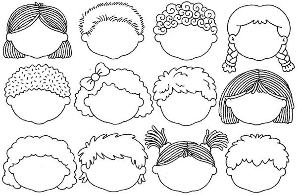 Контур лица для рисования для детей