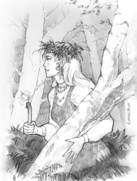 Иван Купала рисунок карандашом