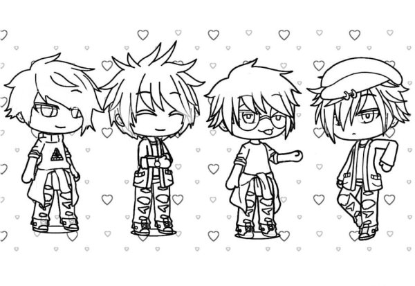 Раскраски гача лайф мальчики