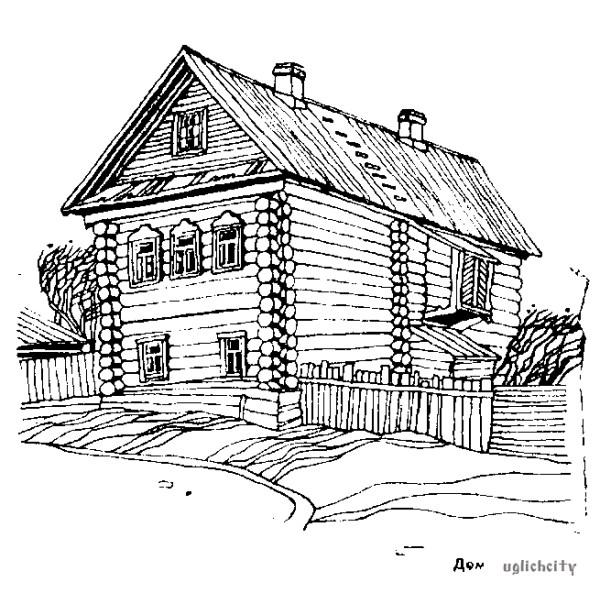 Русская изба рисунок