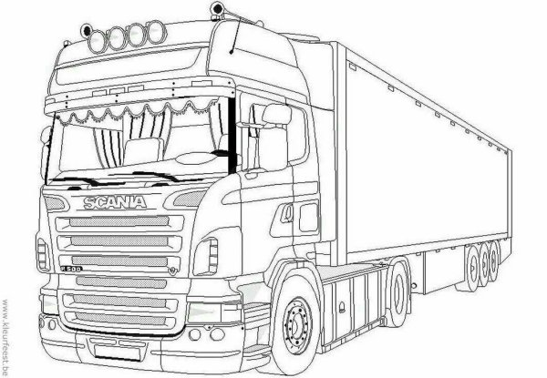 Раскраска тягач Скания r420
