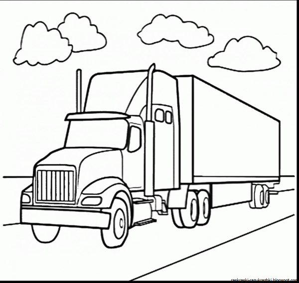 Картинки раскраски грузовой машины (54 фото)