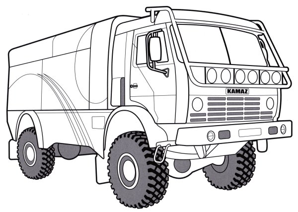 Раскраска КАМАЗ 5350