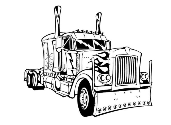 Раскраска трансформеры Оптимус Прайм