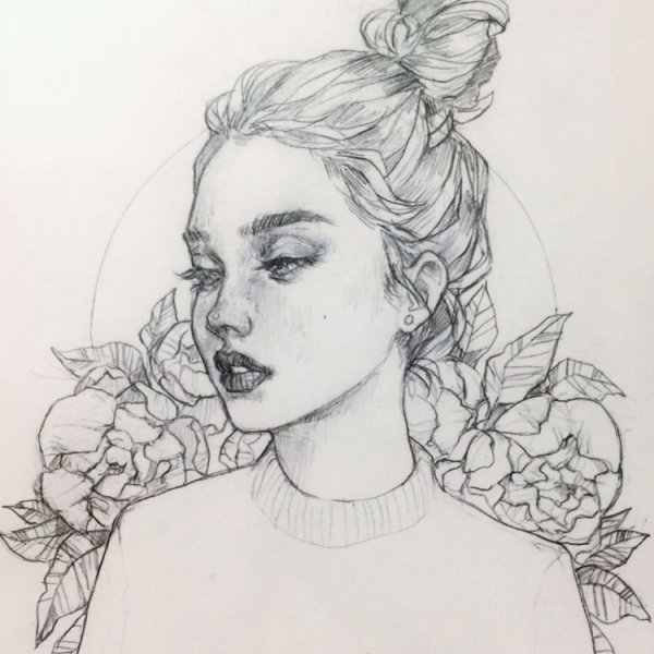 Образ девушки карандашом