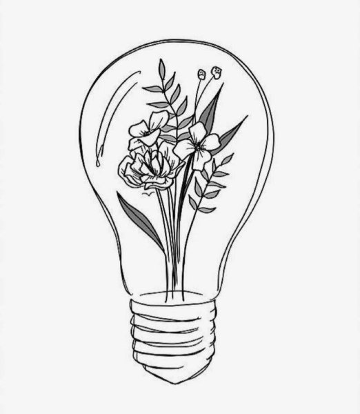 Лампочка с цветами