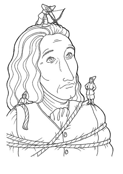 Путешествие Гулливера раскраска