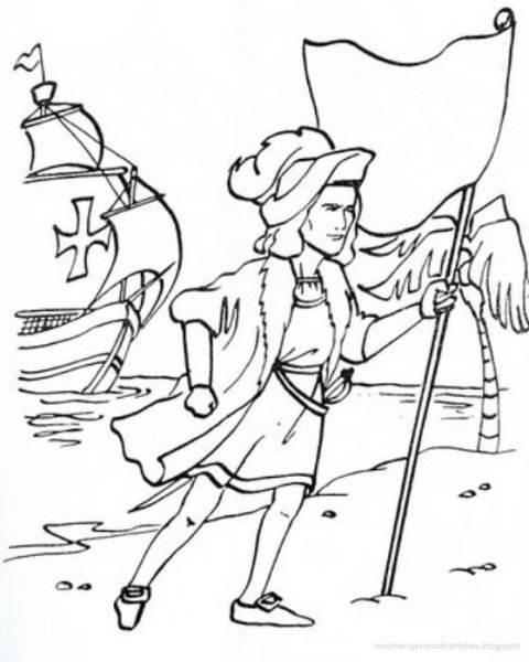 Христофор Колумб раскраска