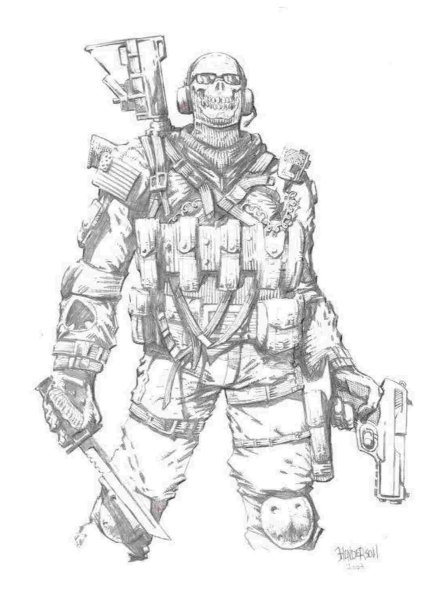 Гоуст Call of Duty раскраска