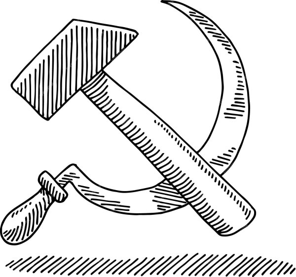 Серп и молот контурный рисунок