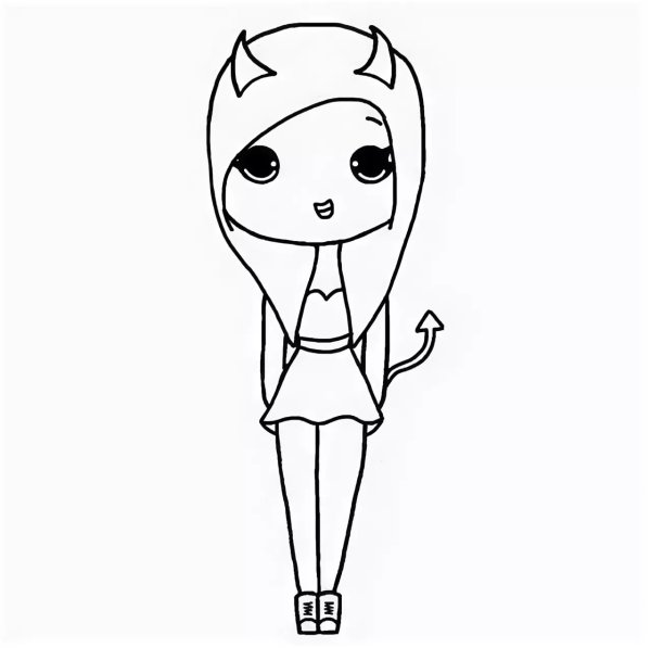 Раскраски кавайные девочки