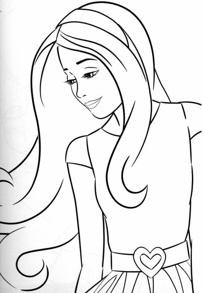 Барби рисунок карандашом