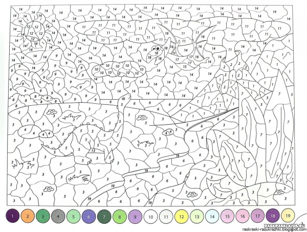 Раскраска по номерам для девочек