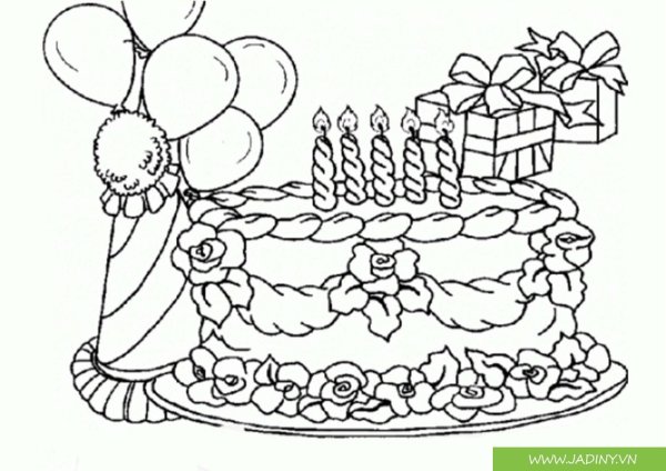 Раскраска "с днем рождения!"