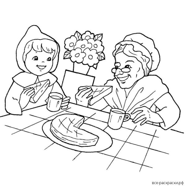 Раскраска подарок бабушке