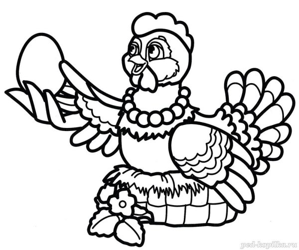 Раскраска к сказке Курочка Ряба для малышей