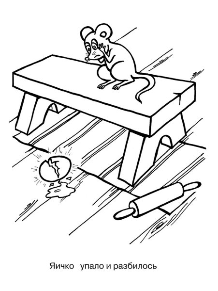 Сказка Курочка Ряба раскраска