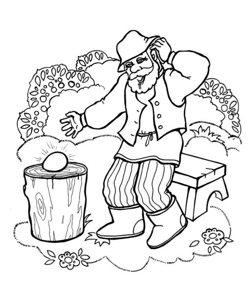 Сказка Курочка Ряба раскраска