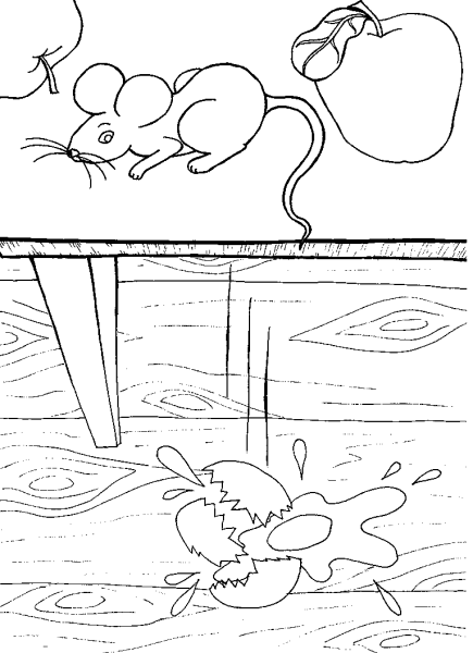 Курочка Ряба раскраска мышка