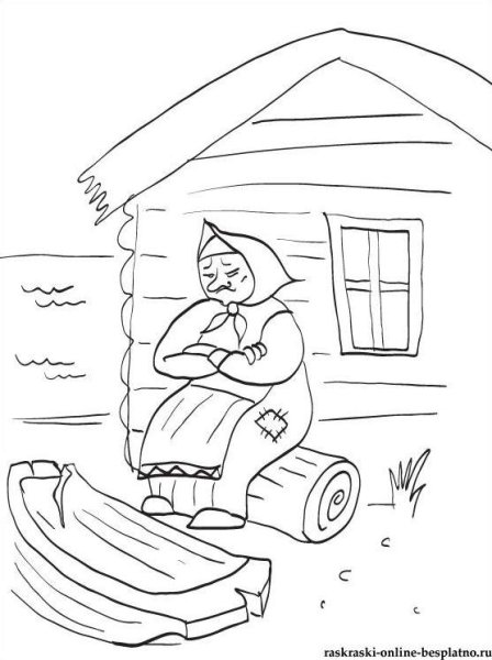 Раскраски к сказке Пушкина о рыбаке и рыбке