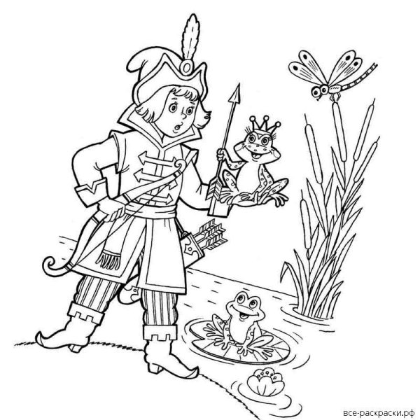Картинки раскраски царевна лягушка из сказки (52 фото)